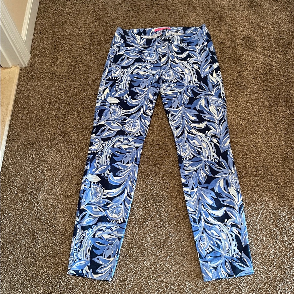 Lily Pulitzer Kelly Skinny Ankle Pants "You're the Zest". EUC Size 4